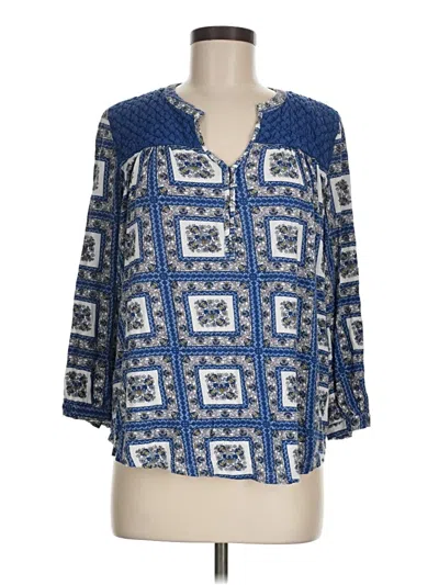 Pre-owned Porridge 3/4 Sleeve Blouse In Blue