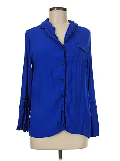 Pre-owned Porridge 3/4 Sleeve Blouse In Blue