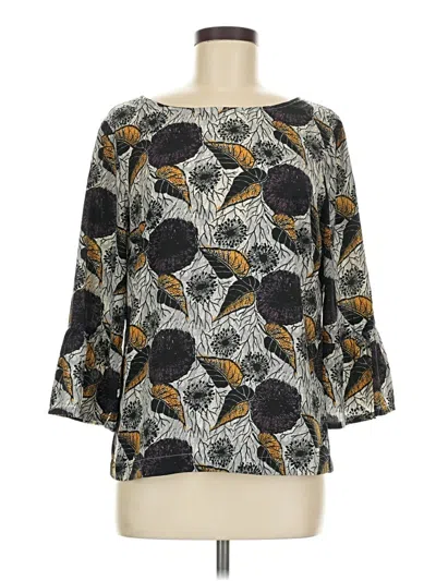 Pre-owned Porridge 3/4 Sleeve Blouse In Gray