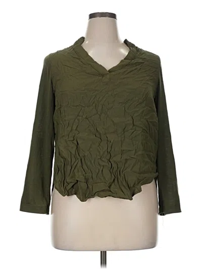 Pre-owned Porridge 3/4 Sleeve Blouse In Green