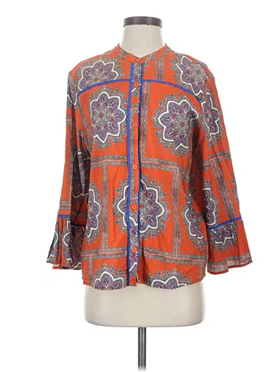 Pre-owned Porridge 3/4 Sleeve Blouse In Orange