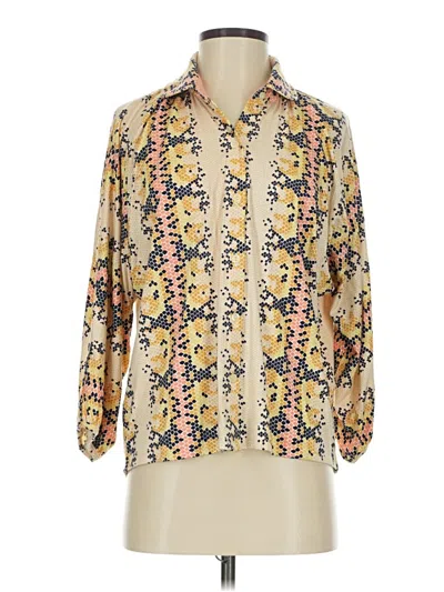 Pre-owned Porridge 3/4 Sleeve Blouse In Yellow