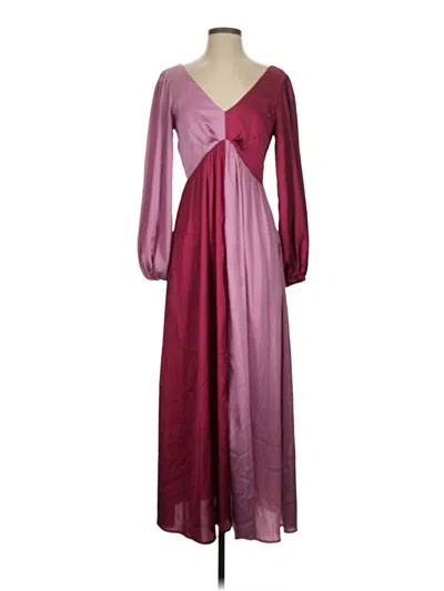 Pre-owned Porridge Casual Dress In Burgundy