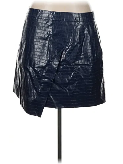 Porridge Faux Leather Skirt In Blue