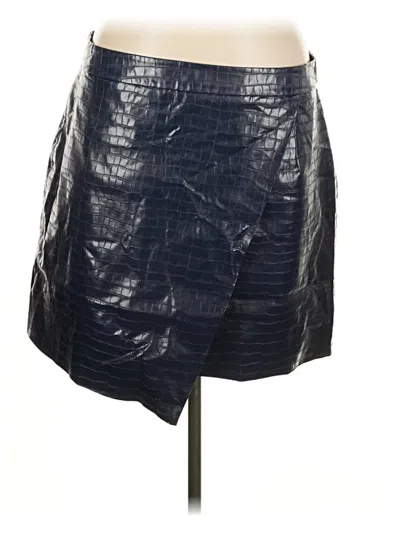 Porridge Faux Leather Skirt In Blue