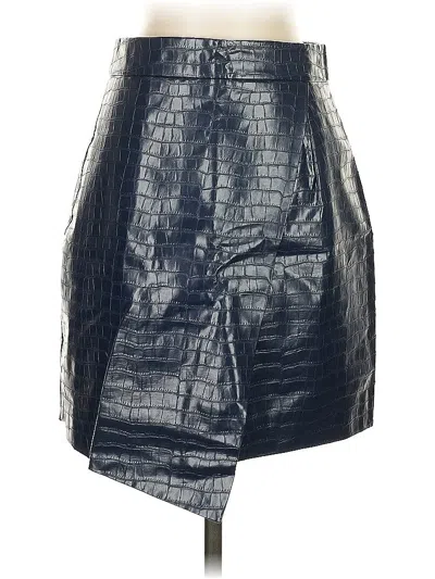 Pre-owned Porridge Faux Leather Skirt In Silver