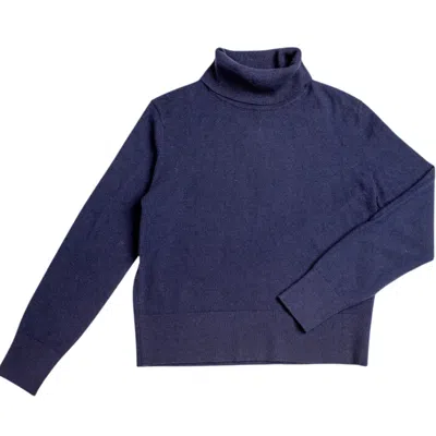 Porridge Knitwear Women's Blue Cashmere Anne Poloneck - Navy