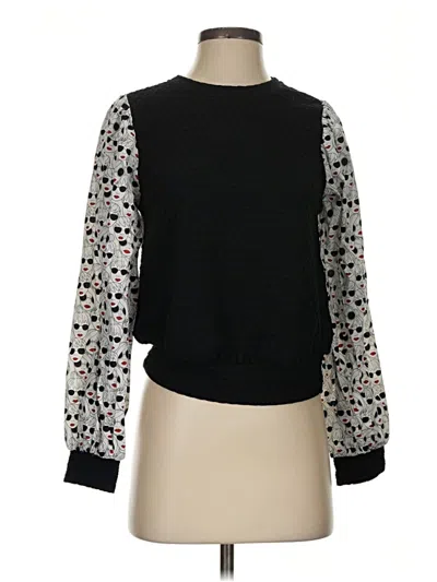 Pre-owned Porridge Long Sleeve Blouse In Black