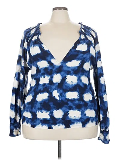 Pre-owned Porridge Long Sleeve Blouse In Blue