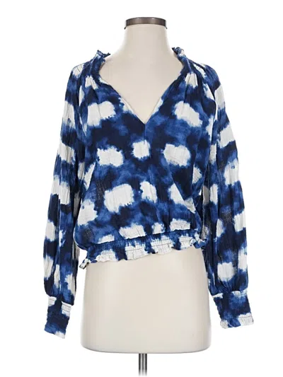 Pre-owned Porridge Long Sleeve Blouse In Blue