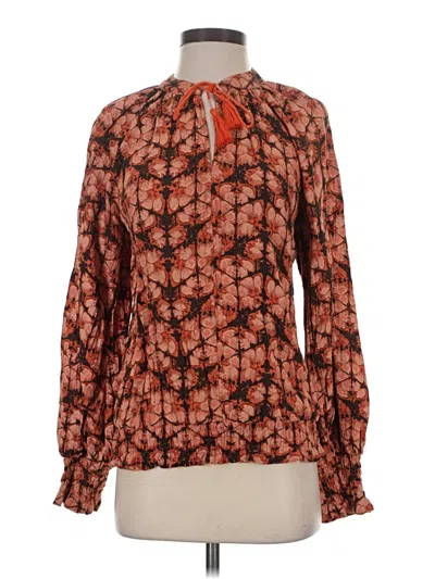 Pre-owned Porridge Long Sleeve Blouse In Brown