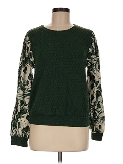Pre-owned Porridge Long Sleeve Blouse In Green