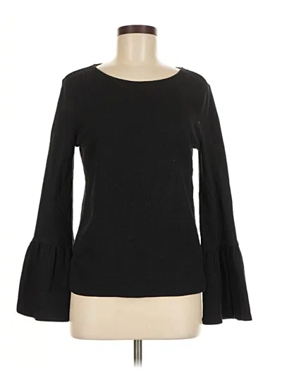 Pre-owned Porridge Long Sleeve Top Black Boatneck Tops