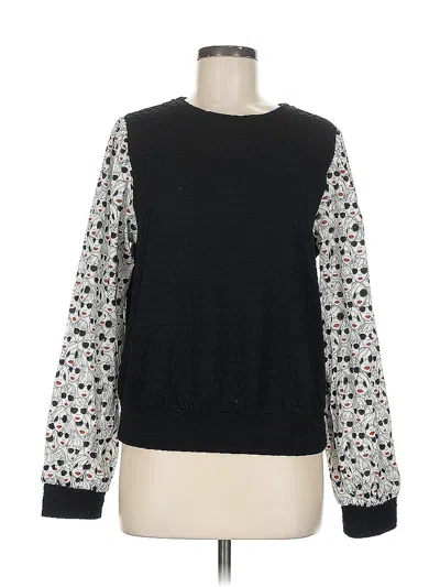 Pre-owned Porridge Long Sleeve Top Black Crew Neck Tops