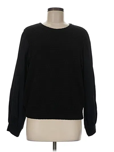 Pre-owned Porridge Long Sleeve Top Black Crew Neck Tops