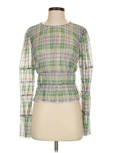 Pre-owned Porridge Long Sleeve Top Green Square Neckline Tops
