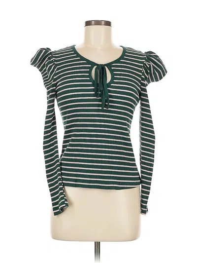 Pre-owned Porridge Long Sleeve Top Green Sweetheart Neckline Tops