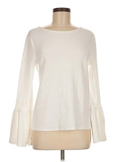 Pre-owned Porridge Long Sleeve Top Ivory Boatneck Tops In White