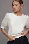 Porridge Puff-sleeve Pullover Top In White