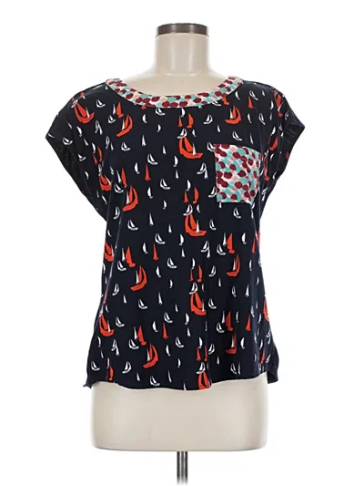 Pre-owned Porridge Short Sleeve Blouse In Black