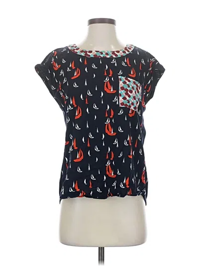 Pre-owned Porridge Short Sleeve Blouse In Blue