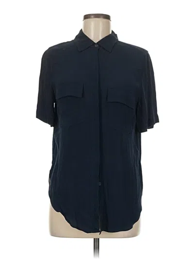Pre-owned Porridge Short Sleeve Blouse In Blue
