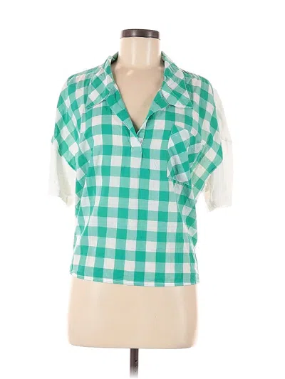 Pre-owned Porridge Short Sleeve Blouse In Green