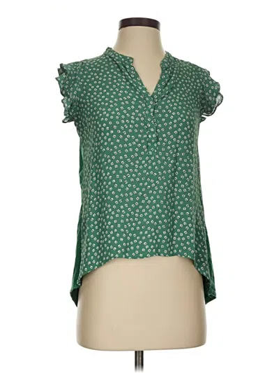 Pre-owned Porridge Short Sleeve Blouse In Green