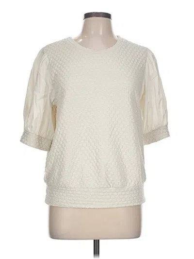 Pre-owned Porridge Short Sleeve Blouse In Ivory