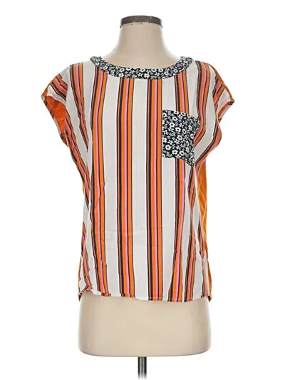 Pre-owned Porridge Short Sleeve Blouse In Orange