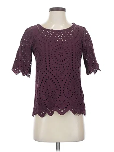 Pre-owned Porridge Short Sleeve Blouse In Purple