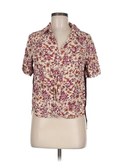 Pre-owned Porridge Short Sleeve Henley Shirt In Burgundy