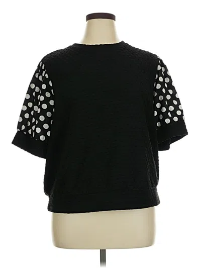 Pre-owned Porridge Short Sleeve Top Black Crew Neck Tops