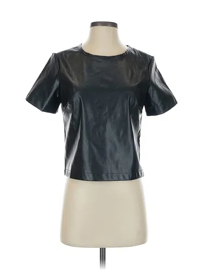 Pre-owned Porridge Short Sleeve Top Black Square Neckline Tops