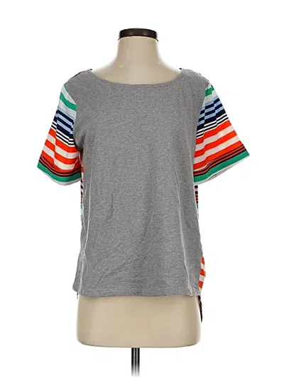 Pre-owned Porridge Short Sleeve Top Gray Scoop Neck Tops