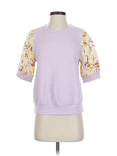 Pre-owned Porridge Short Sleeve Top Purple Crew Neck Tops