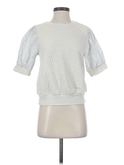 Pre-owned Porridge Short Sleeve Top Silver Crew Neck Tops
