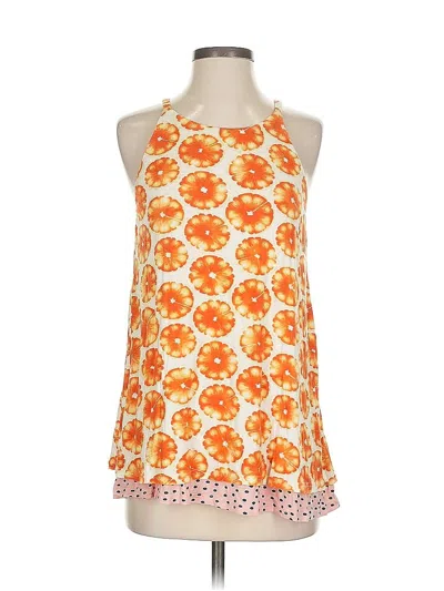 Pre-owned Porridge Tank Top Orange Halter Neckline Tops