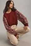 Porridge Textured Sweatshirt In Red