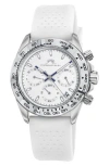 Porsamo Bleu Alexis Chronograph Sport White Silicone Watch, 37mm In Silver/white