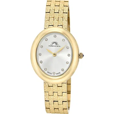 Porsamo Bleu Angelica Oval Diamond Bracelet Watch, 30mm X 35mm In Multi
