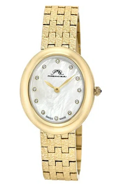 PORSAMO BLEU PORSAMO BLEU ANGELICA OVAL DIAMOND BRACELET WATCH, 30MM X 35MM