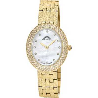 Porsamo Bleu Angelica Oval Topaz Bracelet Watch, 30mm X 35mm In Multi