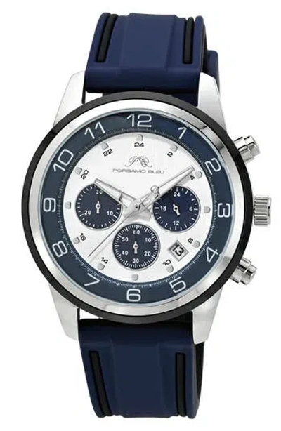 Porsamo Bleu Arthur Chronograph Leather Of Silicone Strap Watch, 44mm In Pink