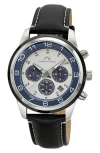 Porsamo Bleu Men's Arthur Genuine Leather Band Watch 1091harl In Black