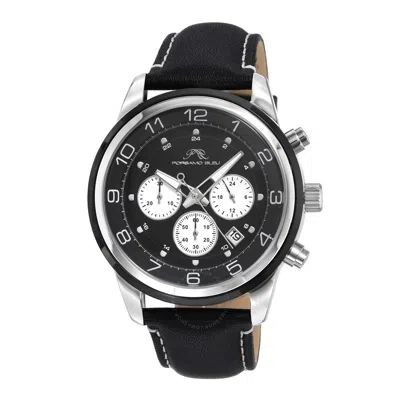 Porsamo Bleu Arthur Chronograph Quartz Black Dial Men's Watch 1091aarl In Black / White