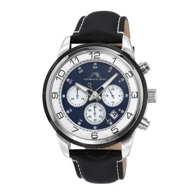 Porsamo Bleu Arthur Chronograph Quartz Blue Dial Men's Watch 1091carl In Black / Blue / Silver