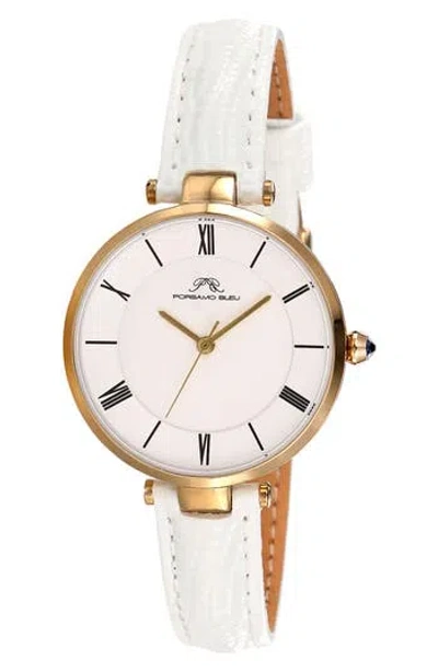 Porsamo Bleu Bellevue Leather Strap Watch, 32mm In Pink