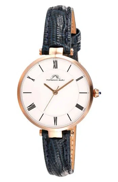 Porsamo Bleu Bellevue Leather Strap Watch, 32mm In Pink