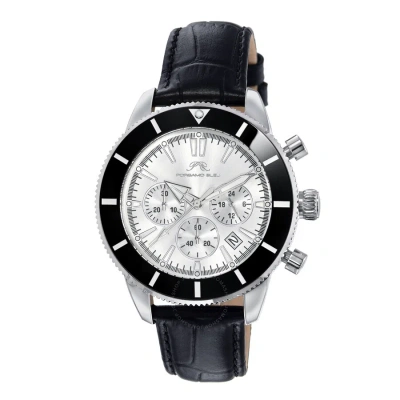 Porsamo Bleu Brandon Chronograph Quartz Silver Dial Men's Watch 1012bbrl In Black
